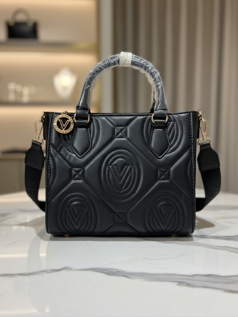 Valentino Orlandi Quilted Medium Tote Bag